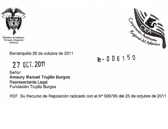 Respuesta a Recurso de Reposición radicado con el N° 009795 el 25 de octubre de 2011
