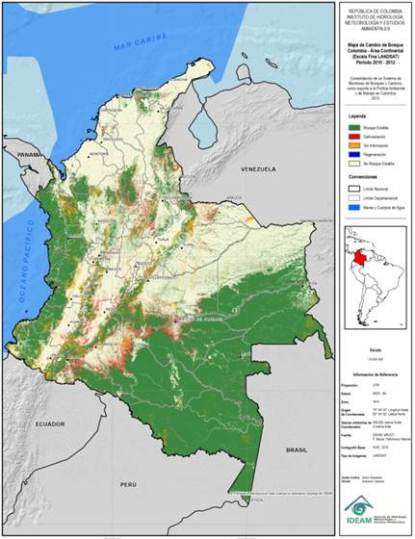 Minambiente e IDEAM consolidan sistema de monitoreo de bosque y carbono<br />Nueva tasa oficial de deforestación: Colombia reduce su deforestación a 147. 946 hectáreas anuales