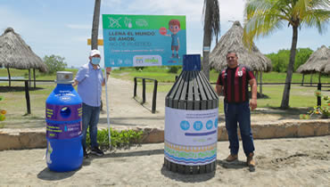 C.R.A instaló ´TRAGA-PLÁSTICOS ‘en playas, para fomentar adecuada disposición de residuos.
